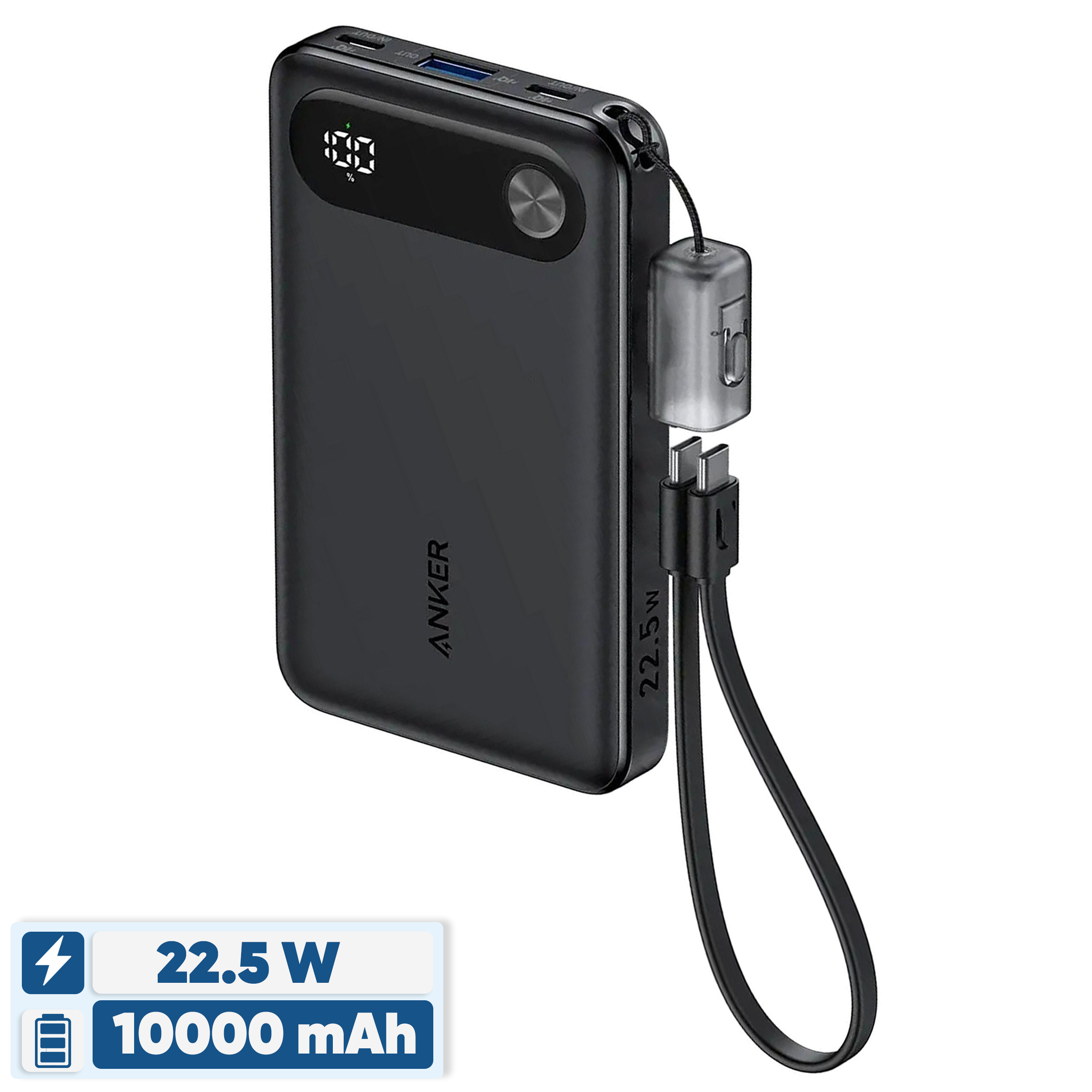 پاوربانک 22.5 وات انکر مدل A1257 ظرفیت 10000 میلی آمپر ساعت به همراه کابل USB-C پاوربانک 22.5 وات انکر مدل A1257 ظرفیت 10000 میلی آمپر ساعت به همراه کابل USB-C